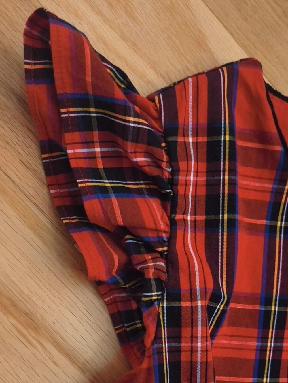 Crewcuts Flutter Sleeve Tartan Dress Size 8 EUC